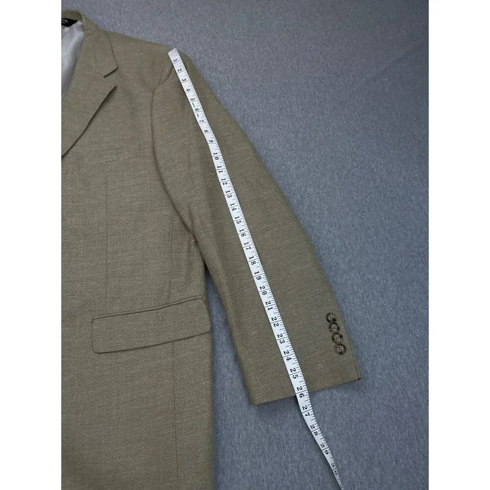 Jos‎ A Bank Blazer Mens 46L Beige Linen Wool Blend 2-Button Lined